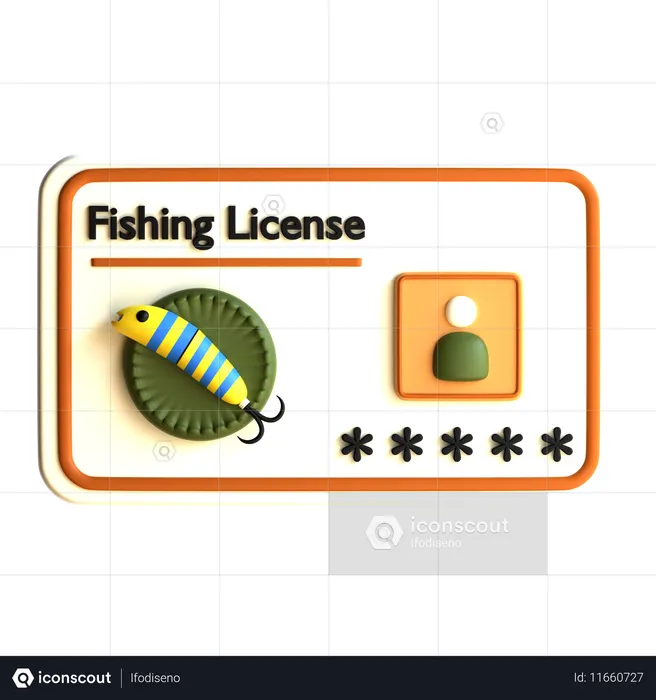 Fishing License  3D Icon