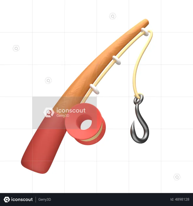 Fishing rod icons set. Cartoon set of fishing rod vector icons for