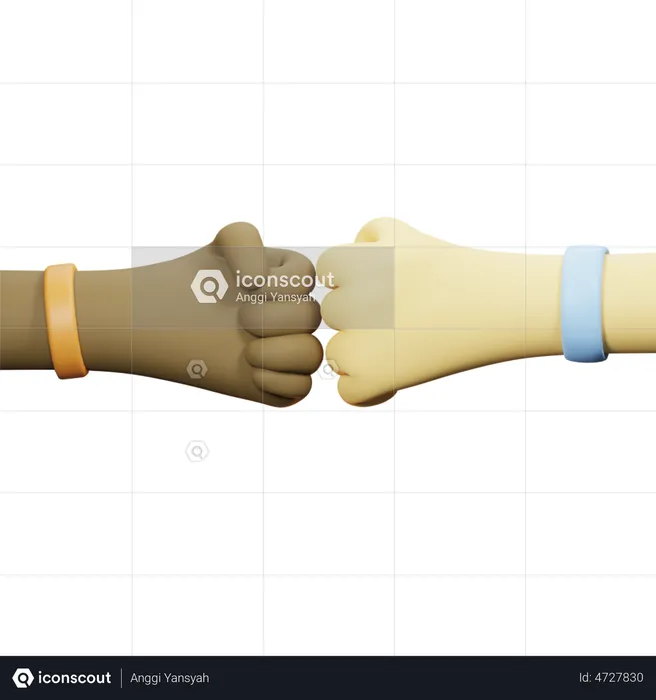Fist Bump Gesture  3D Illustration