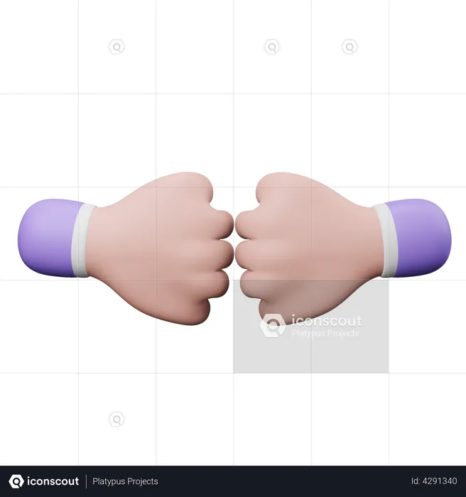 Fist Bump Hand Gesture  3D Illustration