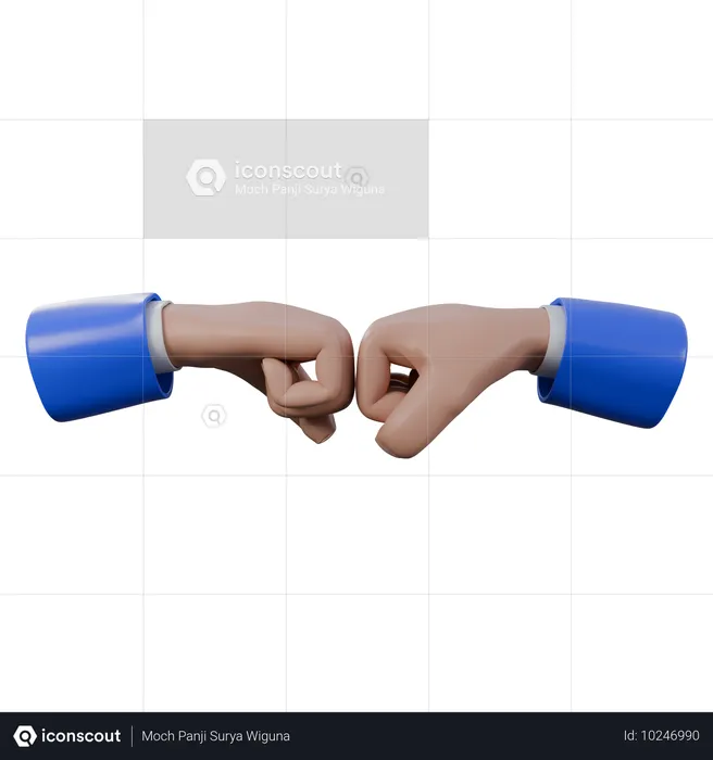 Fist Bump Hand Gestures  3D Icon