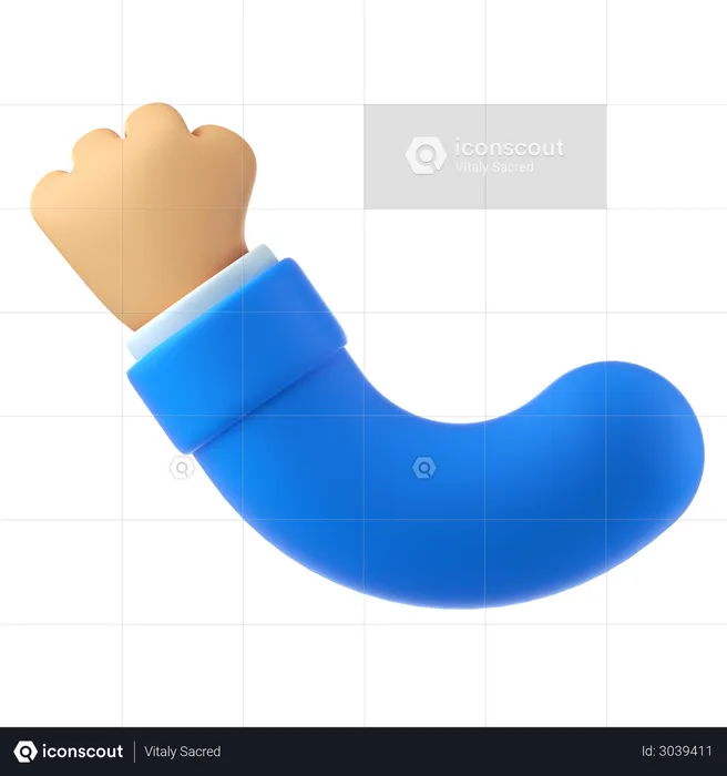 Fist hand gesture  3D Illustration