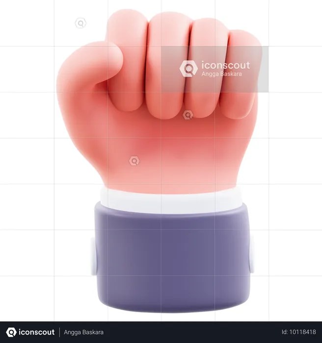 Fist Hand Gesture  3D Icon