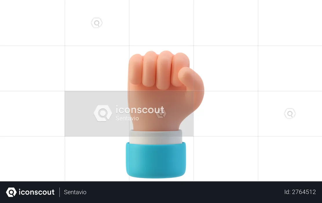 Fist hand gesture  3D Icon