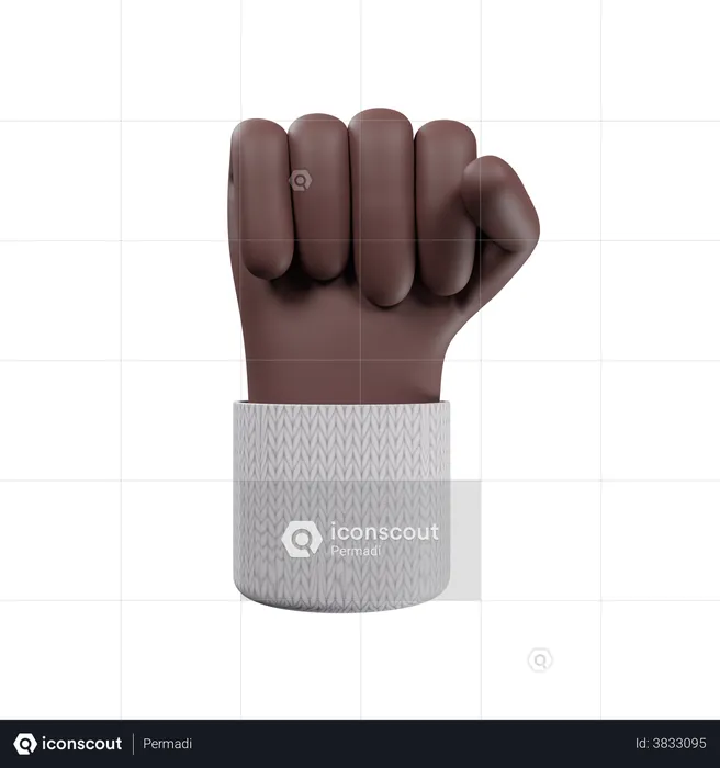 Fist hand gesture  3D Illustration