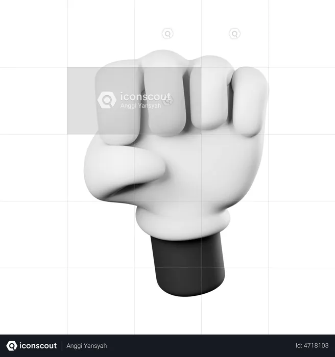 Fist Hand Gesture  3D Illustration