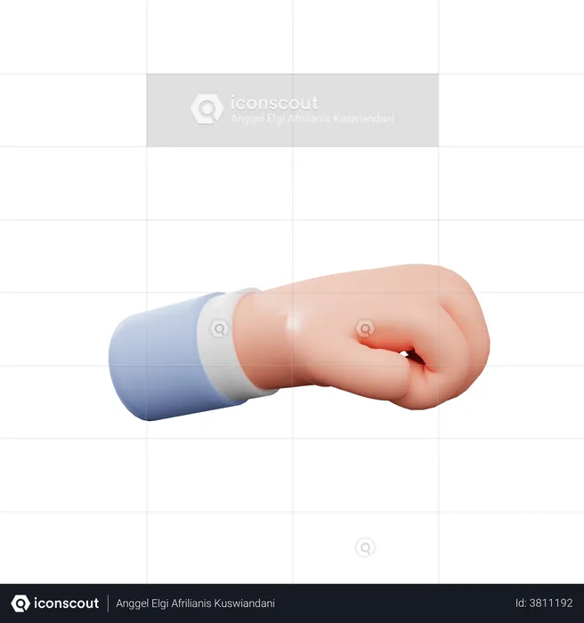 Fist Hand Gesture  3D Illustration