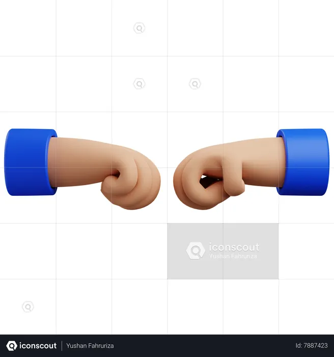 Fist to Fist hand gesture  3D Icon