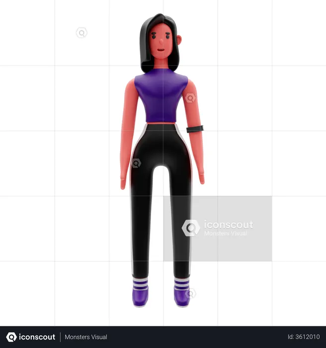 Fitness Girl  3D Illustration