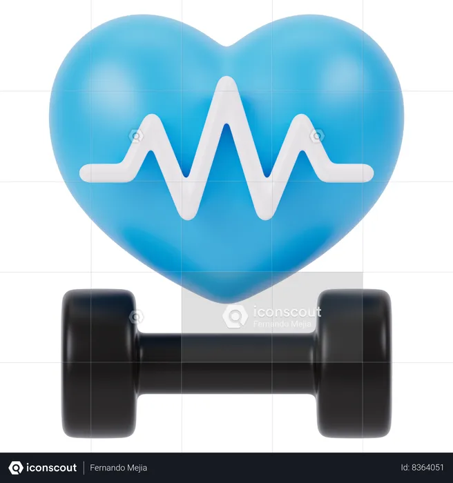 Fitness Heart Rate  3D Icon