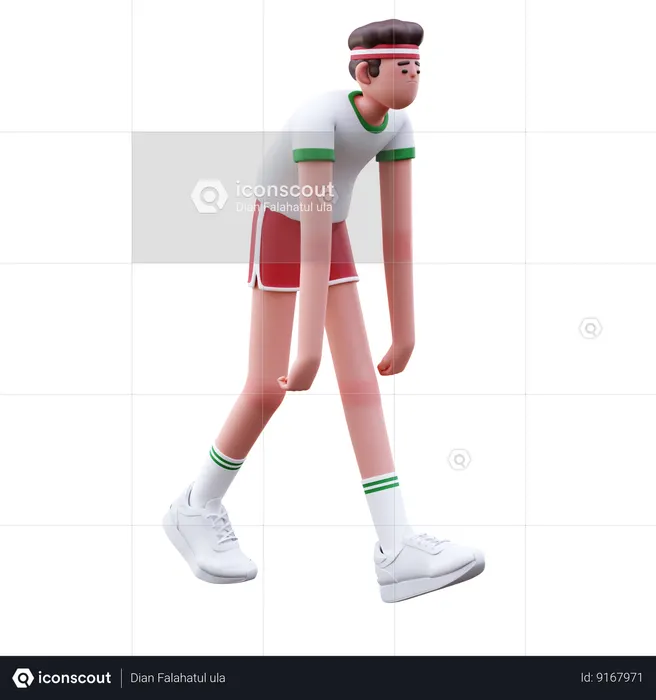 Fitness Man Tired From Workout  3D Icon