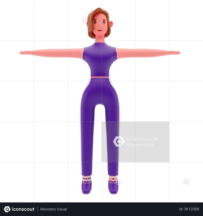 Mujer fitness  3D Illustration