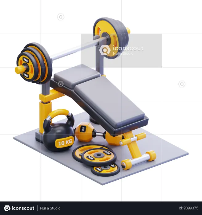 Fitnessraum  3D Icon