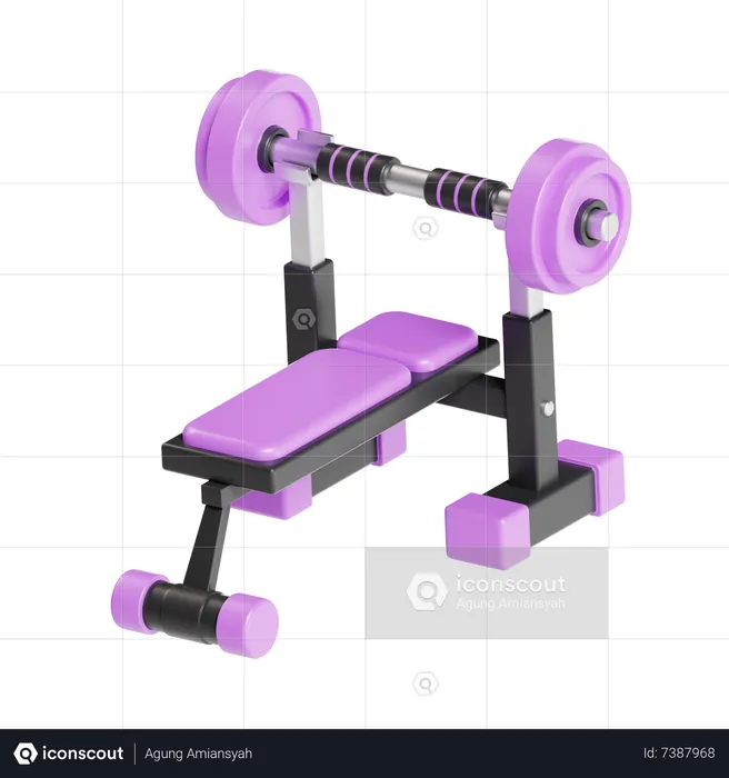 Bankdrücken im Fitnessstudio  3D Icon