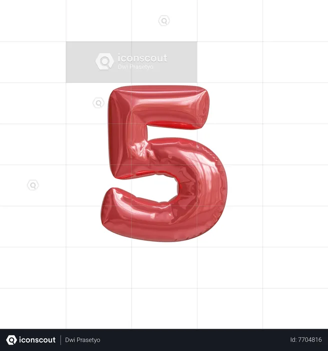 Five  3D Icon