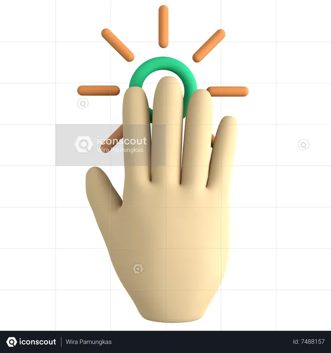Five Finger Click  3D Icon