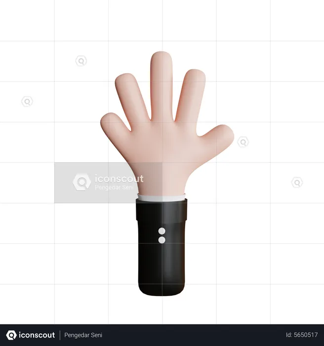 Five Finger Gesture  3D Icon