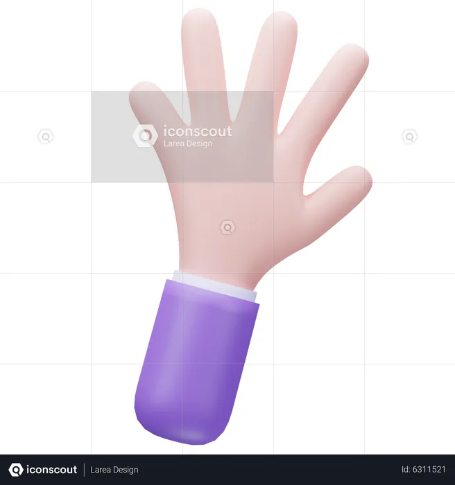 Five Finger Hand  3D Icon