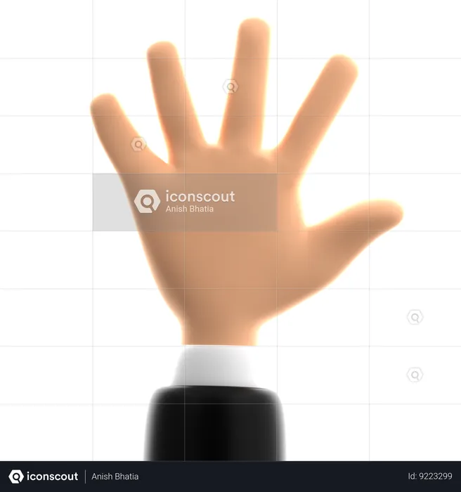 Five Finger Hand Gesture  3D Icon