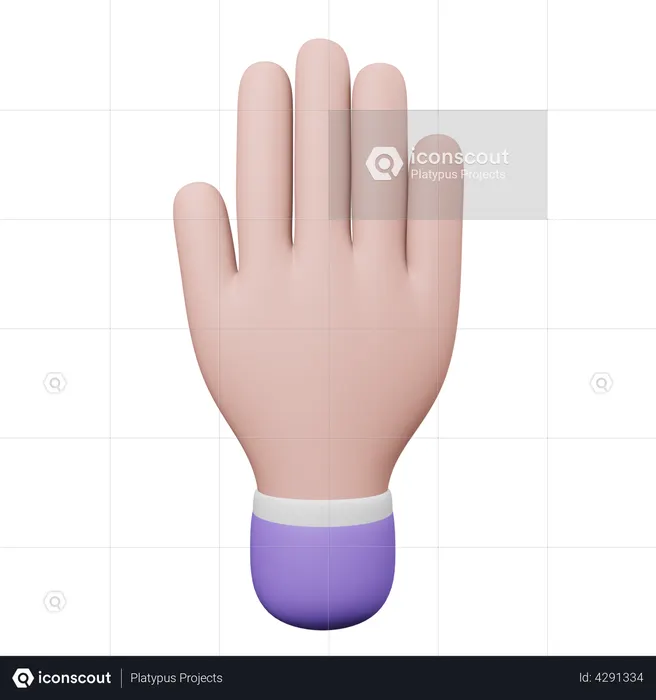 Five Finger Hand Gesture  3D Icon