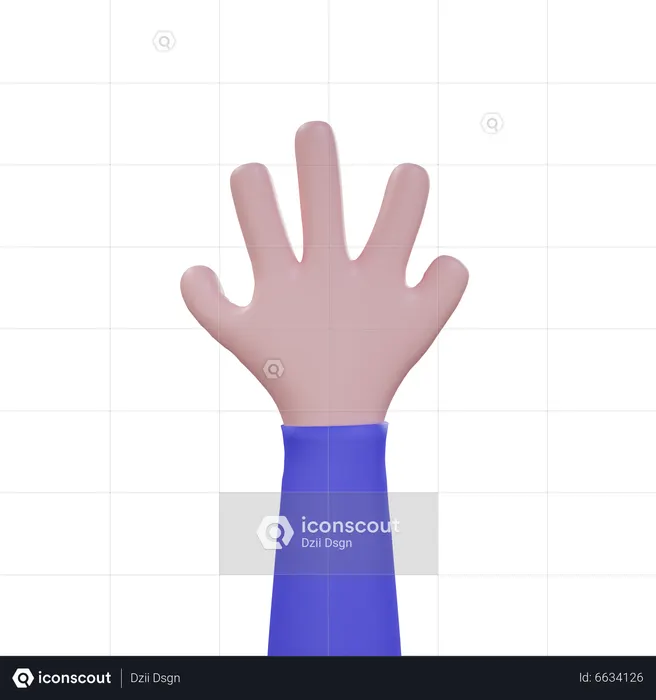 Five Hand Gesture  3D Icon