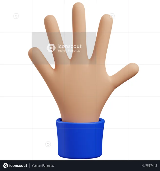 Five hand gesture  3D Icon