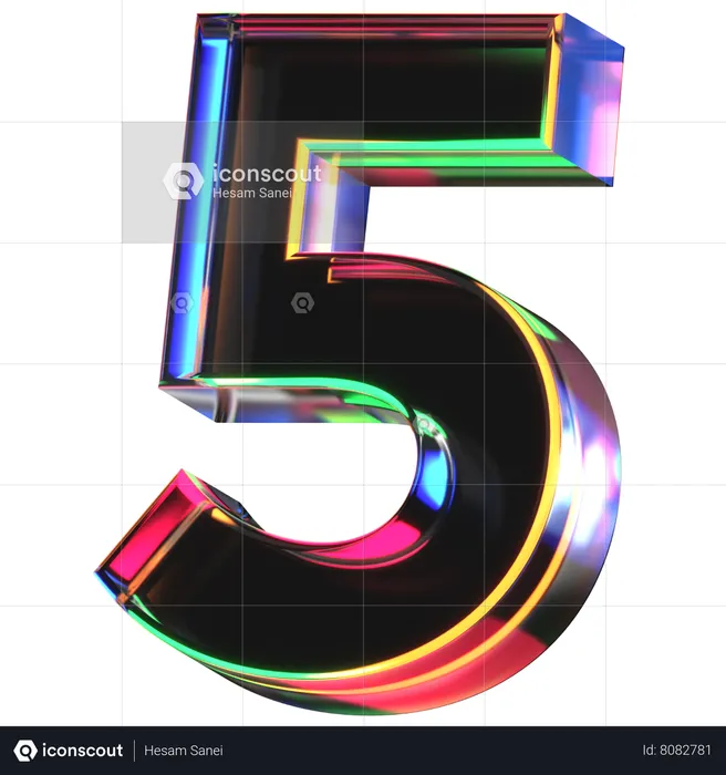 5 桁  3D Icon