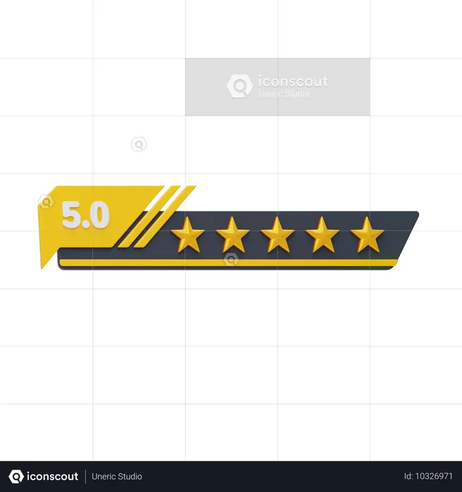 Five Of Five Star Rating  3D Icon