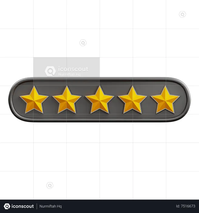 Five Of Five Star Rating  3D Icon