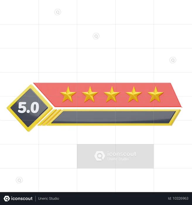 Five Of Five Star Rating  3D Icon