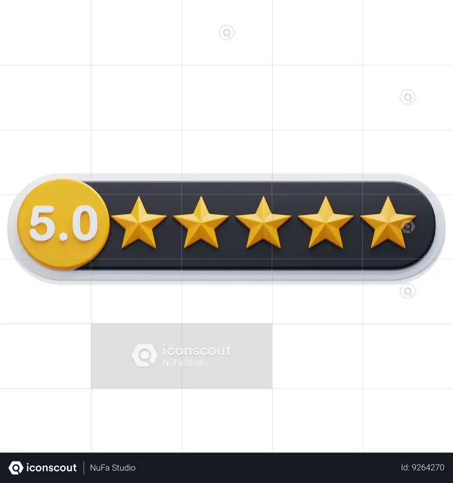 Five Star Rating  3D Icon