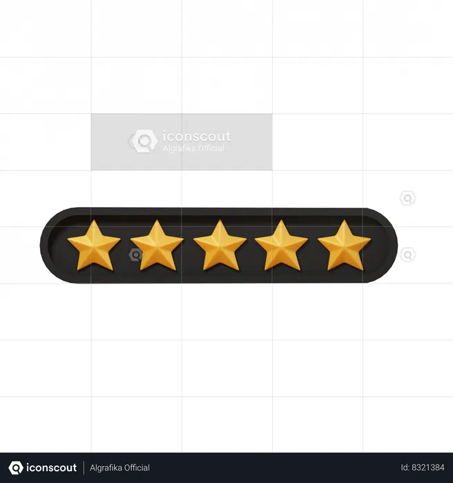 Five Star Rating  3D Icon