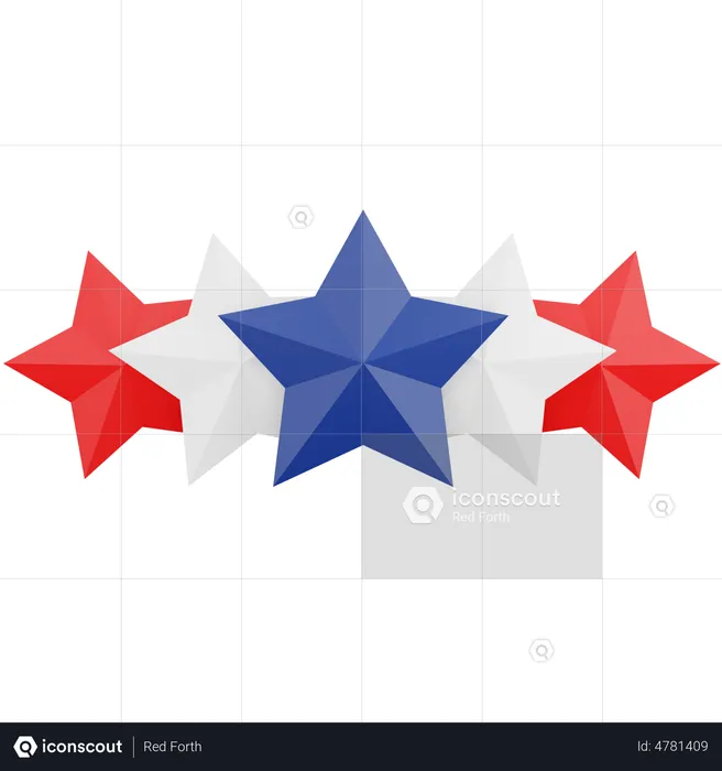Five Star Rating  3D Illustration