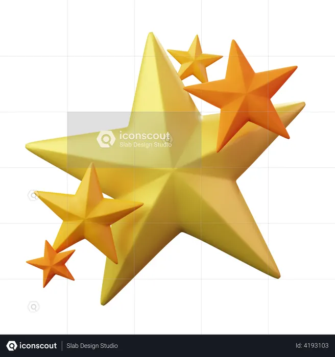 Five Stars Emoji 3D Emoji