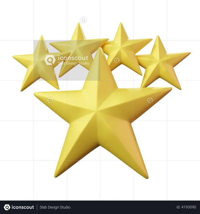 Five Stars Emoji 3D Emoji