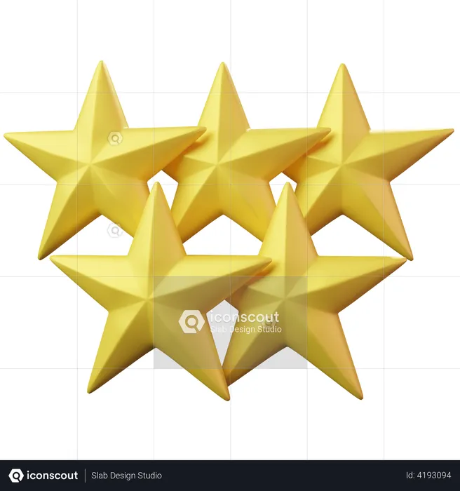 Five Stars Emoji 3D Emoji