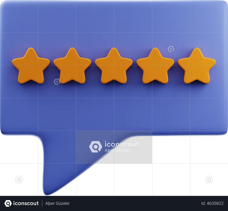 Five Stars Feedback  3D Illustration