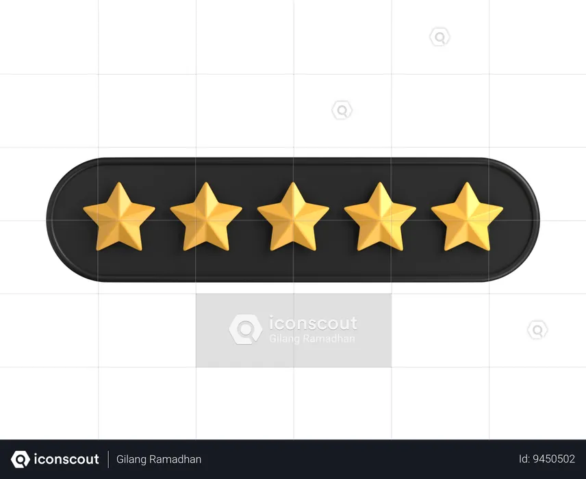 Five Stars Rating  3D Icon