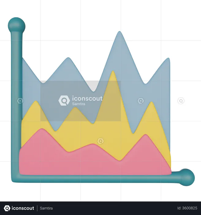 Flächendiagramm  3D Illustration