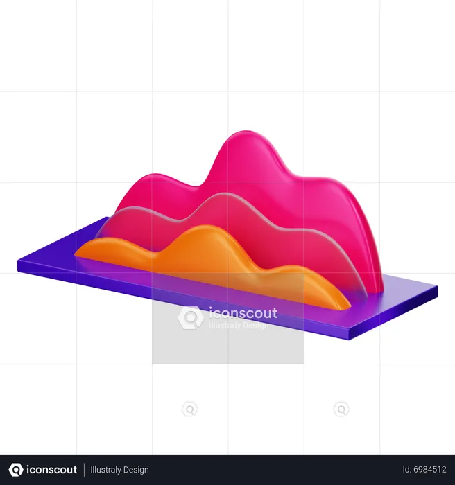 Flächendiagramm  3D Icon