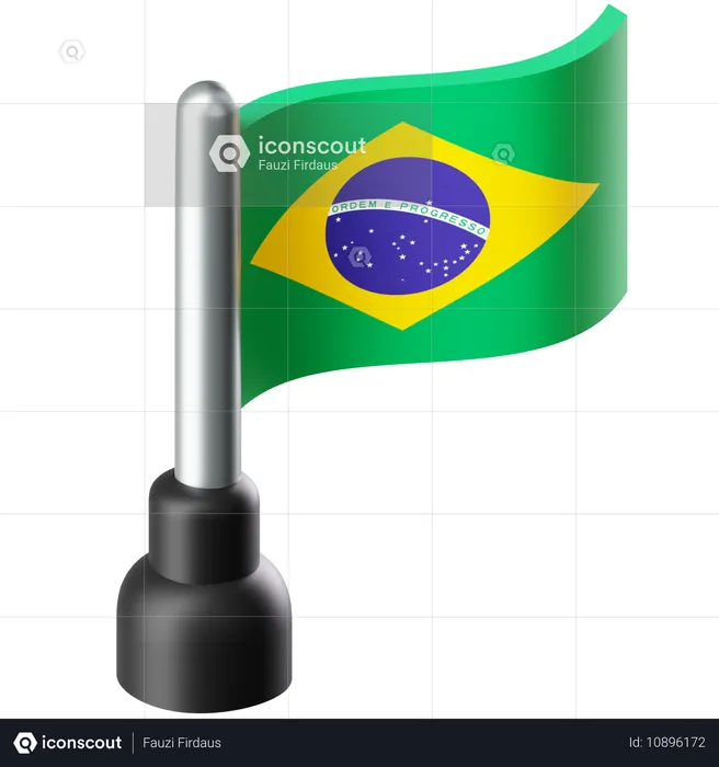 ブラジルの国旗 Flag 3D Icon