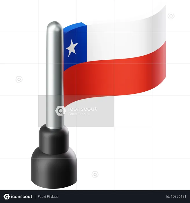 Flag of Chile Flag 3D Icon