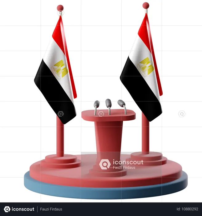Flag Of Egypt  3D Icon