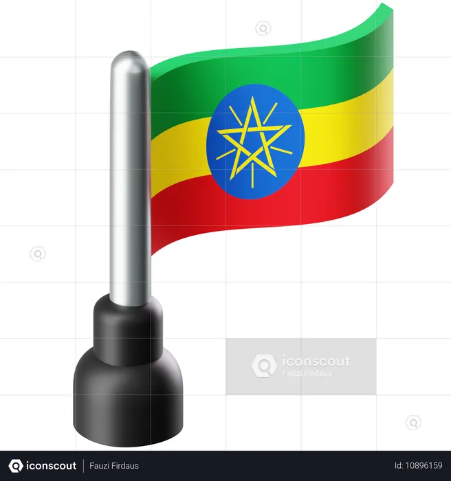 Flag of Ethiopia Flag 3D Icon