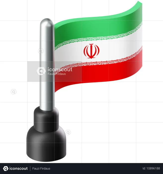 イランの国旗 Flag 3D Icon