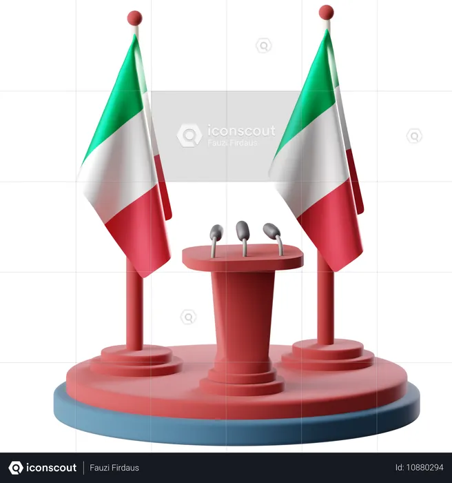 イタリアの国旗  3D Icon