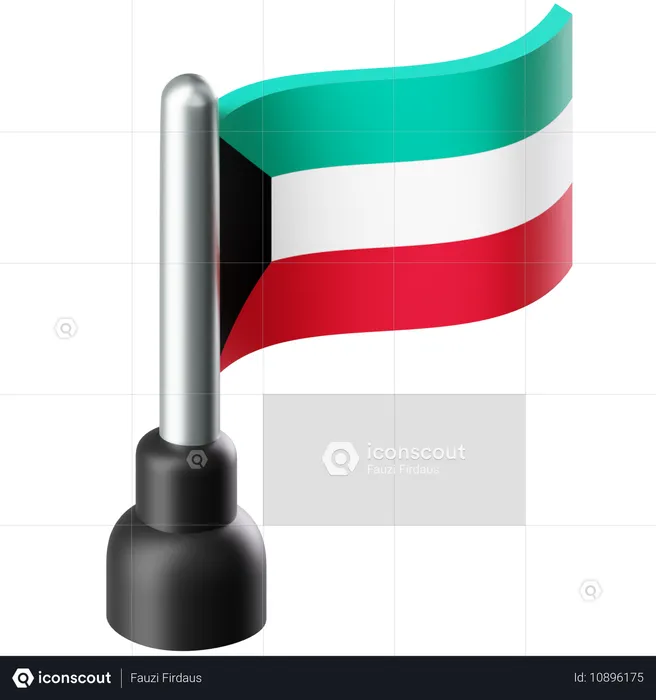 Flag of Kuwait Flag 3D Icon