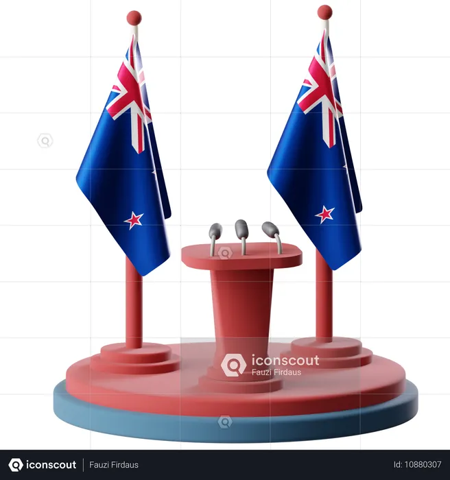 Flag Of New Zealand  3D Icon