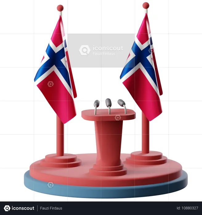 Flag Of Norway  3D Icon