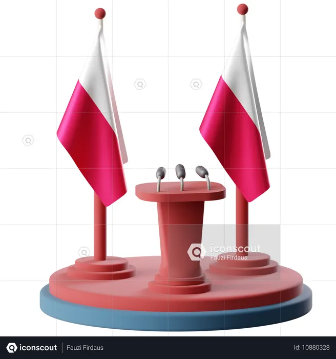 Flag Of Poland  3D Icon